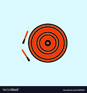 Darts and dartboard vector image