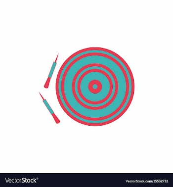 Darts and dartboard vector image