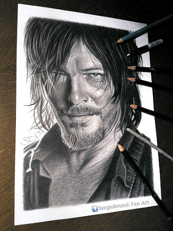Daryl Dixon Drawing (Norman Reedus) | artwork in 2019 | Walking ...