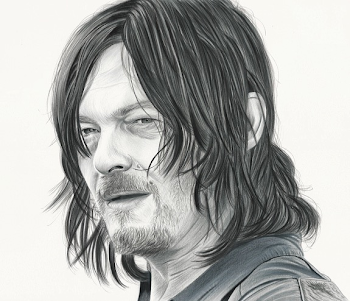 Daryl Dixon Sketch at PaintingValley.com | Explore collection of ...