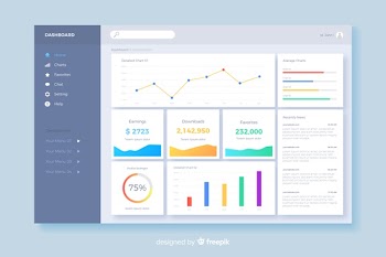 Dashboard user panel template Free Vector