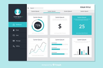 Dashboard user panel template Free Vector