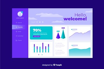 Dashboard user panel template Free Vector