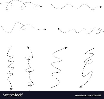 dashed line arrows set