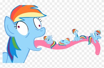 Dashstorm, Derp, Female, Impossibly Long Tongue, Mare, - Baby Pinkie Pie And Baby Rainbow Dash