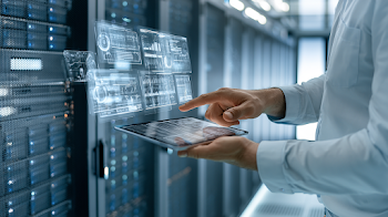 Data Center Engineer Monitoring AI Dashboards