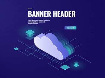 Data cloud storage technology isometric icon, server room, database and data center 