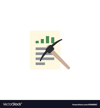 data mining creative icon from artificial