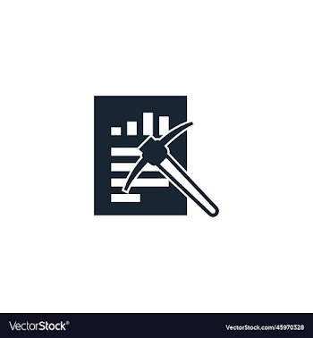 data mining creative icon from artificial