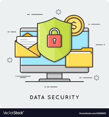  					Data security flat thin line concept vector image														