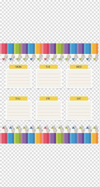 Date organizer with pencil border , Paper Colored pencil Drawing, Color pencil border schedule transparent background PNG clipart