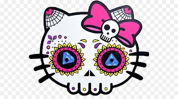 Day of the Dead Calavera Calaca Hello Kitty Skull -  