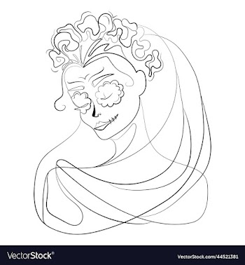 day of the dead portrait of mexican catrina