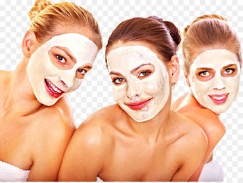 Day spa Facial Massage Pedicure - Woman with mask 