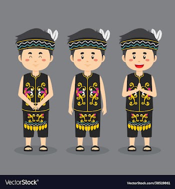 dayak indonesian character with various expression