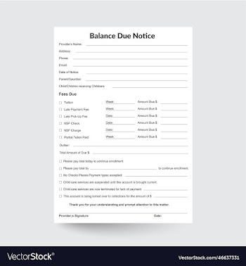 daycare balance due notice