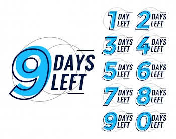 Days left countdown banner set Free Vector