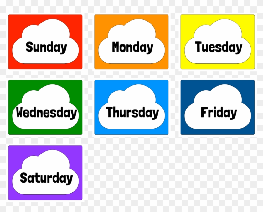 Days Of The Week Small - Flash Card Days Of The Week