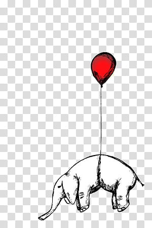 De, elephant and balloon drawing transparent background PNG clipart