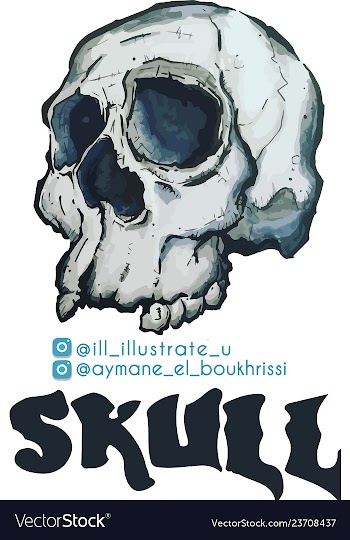 Dead horror skull vector image