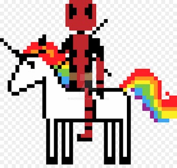 Deadpool Pixel art Unicorn - chimichanga 