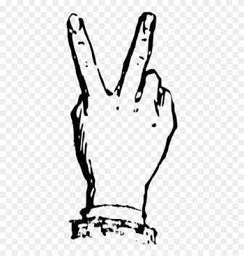 Deaf Alphabet V - Cat Silhouette Clip Art