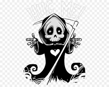 Death Grim T-shirt Cartoon - Vector Skull Demon Figure 