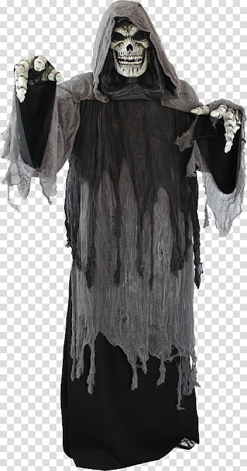 Death Robe Halloween costume Cloak, cartoon grim reaper transparent background PNG clipart