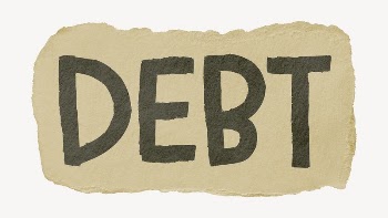 Debt word, torn craft paper | Free PSD - rawpixel