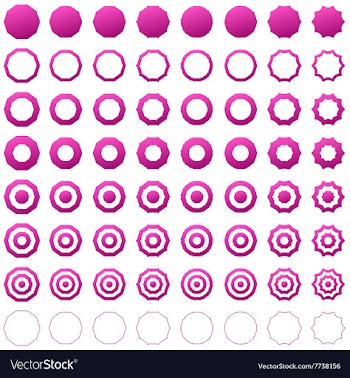 Decagon shape icon template set vector image