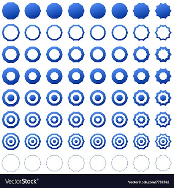 Decagon shape icon template set vector image