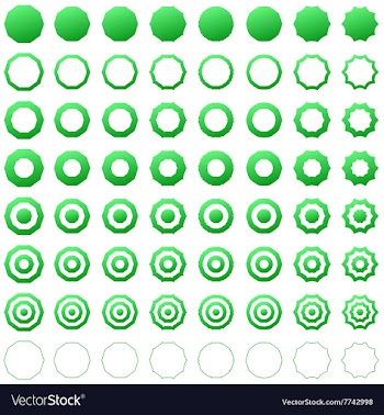 Decagon shape icon template set vector image