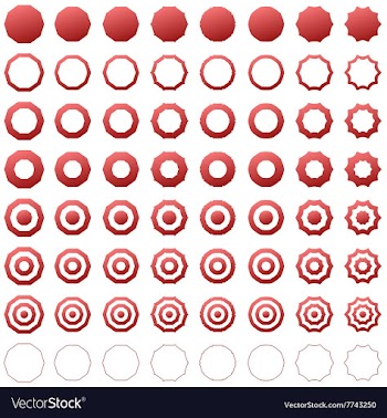 Decagon shape icon template set vector image