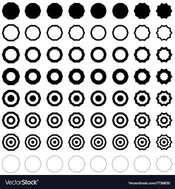 Decagon shape polygon set vector image