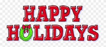 December Holiday Border Clip Art - Happy Holidays Graphic
