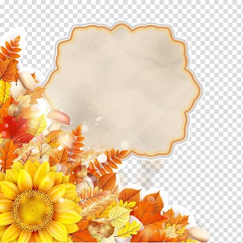 Deciduous sunflower autumn poster transparent background PNG clipart