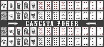 Deck of gangsta playing cards Free Vector