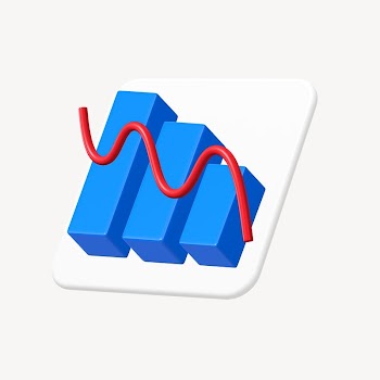 Declining graph 3D icon, business | Free Photo - rawpixel