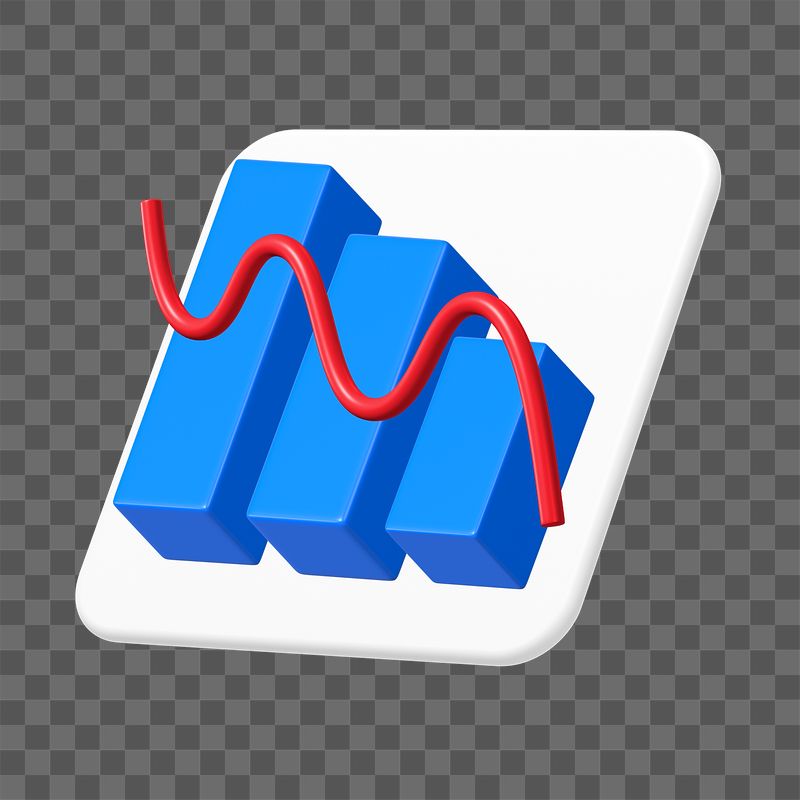 Declining graph png sticker, 3D | Free PNG - rawpixel