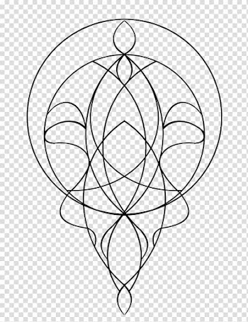 Deco shape, black abstract outline transparent background PNG clipart
