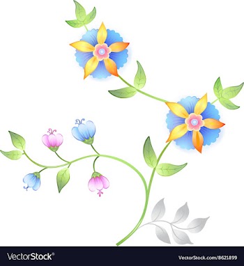 Decor floral elements set vector image