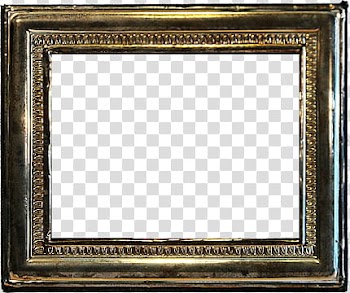 Decor Frame, rectangular brass-colored frame transparent background PNG clipart