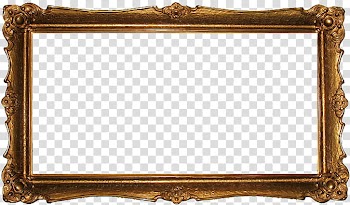 Decor Frame, rectangular brown frame transparent background PNG clipart