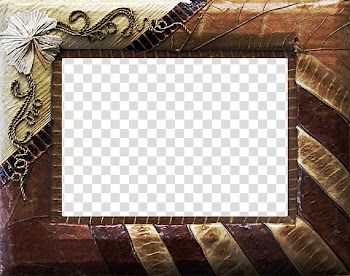 Decor Frame, rectangular brown template transparent background PNG clipart