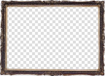 Decor Frame, rectangular dark-brown metal gallery frame transparent background PNG clipart