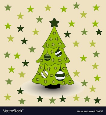 Decorated christmas tree vector image