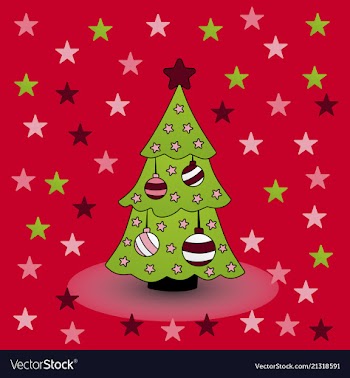 Decorated christmas tree vector image