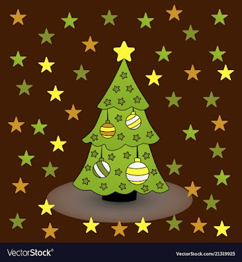 Decorated christmas tree vector image