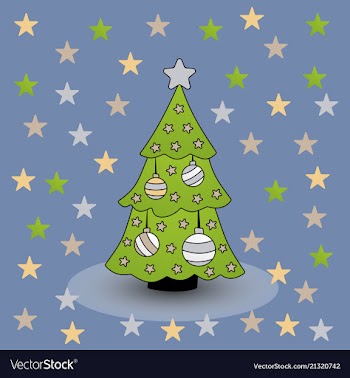 Decorated christmas tree vector image