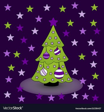 Decorated christmas tree vector image